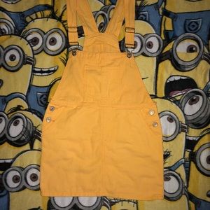 Denim Jumper Dress - YELLOW